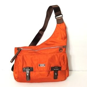 Tumi nylon and leather messenger bag